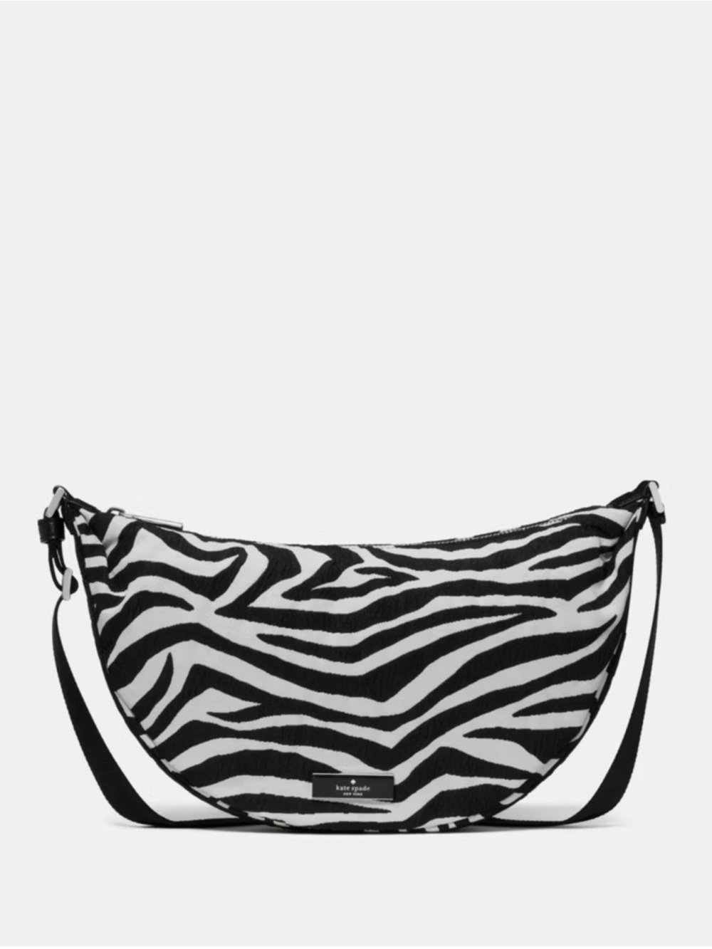 Kate Spade Carter Zebra Sling Crossbody Bag Black Multi NEW